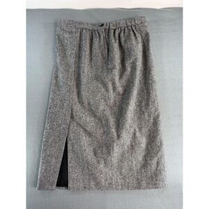 Vintage Pendleton Skirt Womens 18W Gray Wool Tweed Midi Lined Side‎ Slit USA